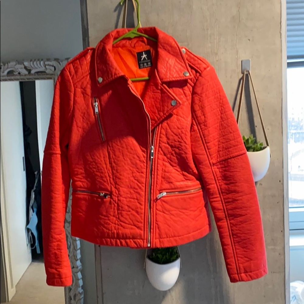 Brand new red faux leather jacket